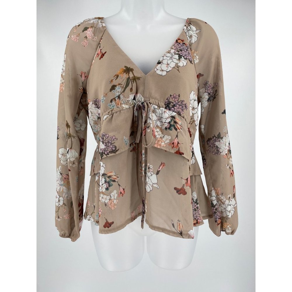 Dotti Ladies Cropped Floral Blouse Size 8
